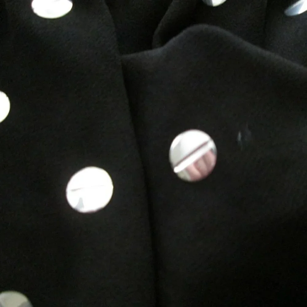 Michael kors Polka Dot Print Skirt- Silver Snap Embellishments-Large-Black-NWT - Picture 10 of 13